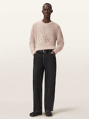 AllSaints Brown Chainy Crew Neck Jumper - Image 3 of 7