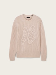 AllSaints Brown Chainy Crew Neck Jumper - Image 7 of 7