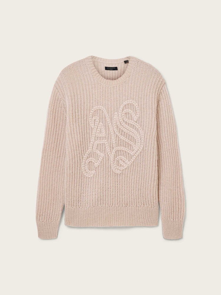AllSaints Brown Chainy Crew Neck Jumper - Image 7 of 7