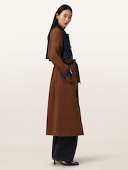 AllSaints Brown Dayly Trench Coat - Image 10 of 11