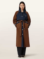 AllSaints Brown Dayly Trench Coat - Image 3 of 11