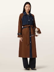 AllSaints Brown Dayly Trench Coat - Image 6 of 11