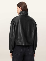 AllSaints Black Lowden Jacket - Image 4 of 9