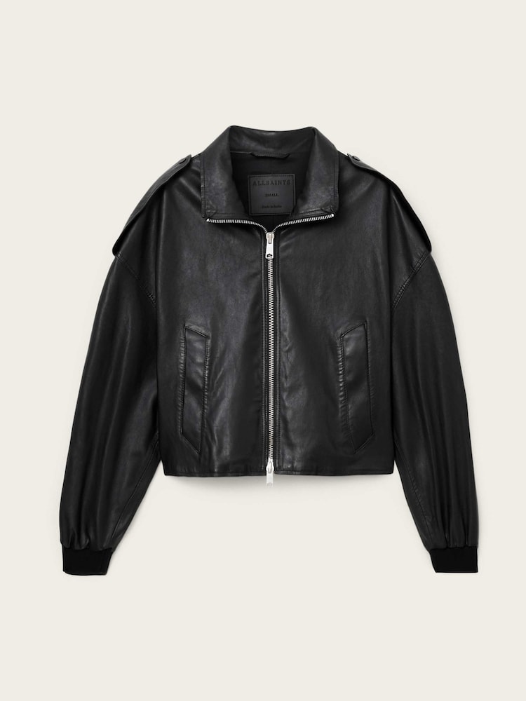 AllSaints Black Lowden Jacket - Image 9 of 9