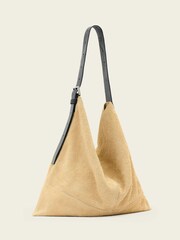 AllSaints White Asha Suede Shoulder Bag - Image 3 of 5