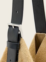 AllSaints White Asha Suede Shoulder Bag - Image 4 of 5