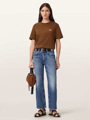 AllSaints Brown Lover Lisa T-Shirt - Image 6 of 9