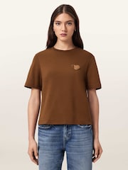 AllSaints Brown Lover Lisa T-Shirt - Image 8 of 9