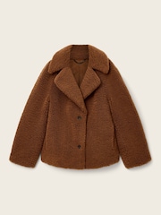 AllSaints Tan Brown Eddie Faux Teddy Coat - Image 8 of 8