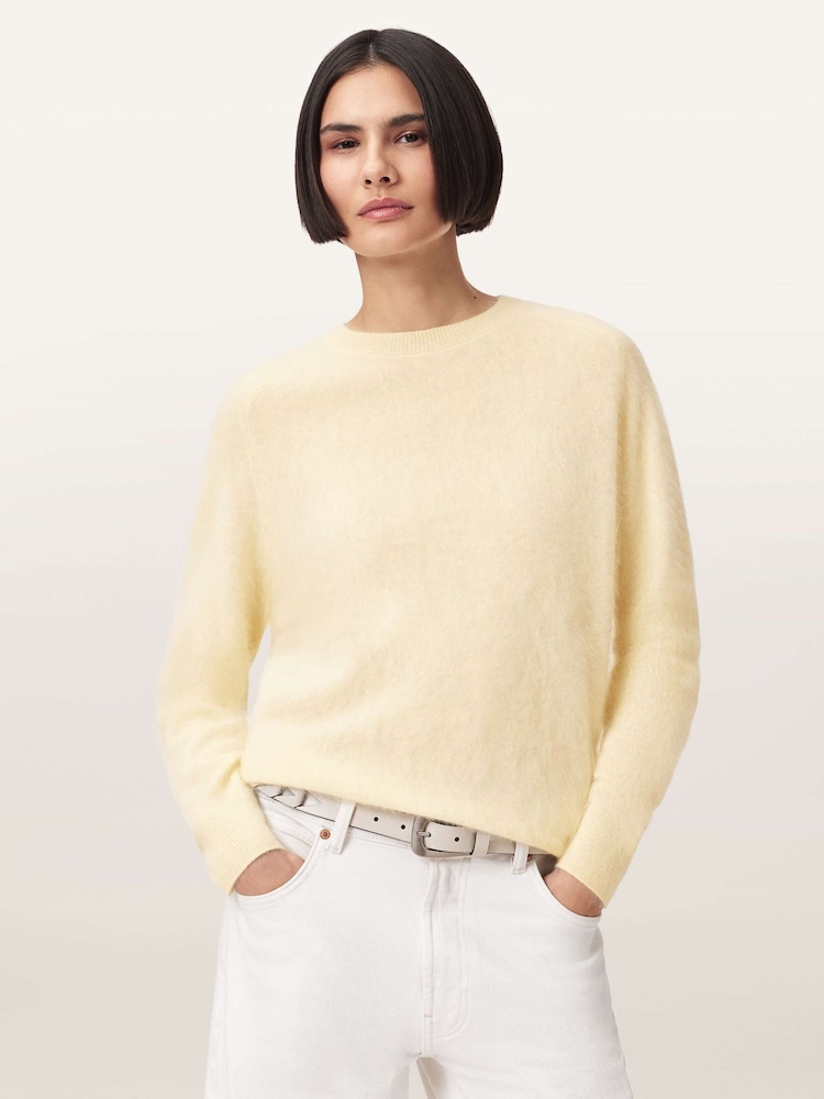 AllSaints Yellow Rebel Jumper - Image 1 of 7 AllSaints Yellow Rebel Jumper - Image 1 of 7