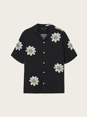 AllSaints Black Petal Short Sleeve Shirt - Image 7 of 7