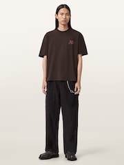 AllSaints Brown Icon Short Sleeve Crew Neck T-Shirt - Image 2 of 6