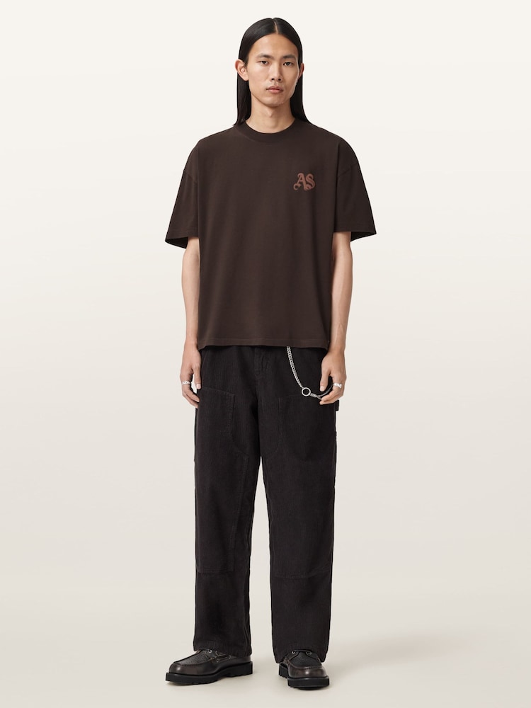 AllSaints Brown Icon Short Sleeve Crew Neck T-Shirt - Image 2 of 6