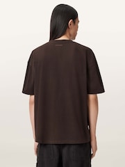 AllSaints Brown Icon Short Sleeve Crew Neck T-Shirt - Image 4 of 6