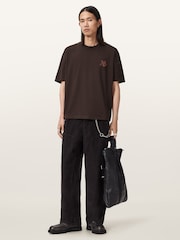 AllSaints Brown Icon Short Sleeve Crew Neck T-Shirt - Image 5 of 6