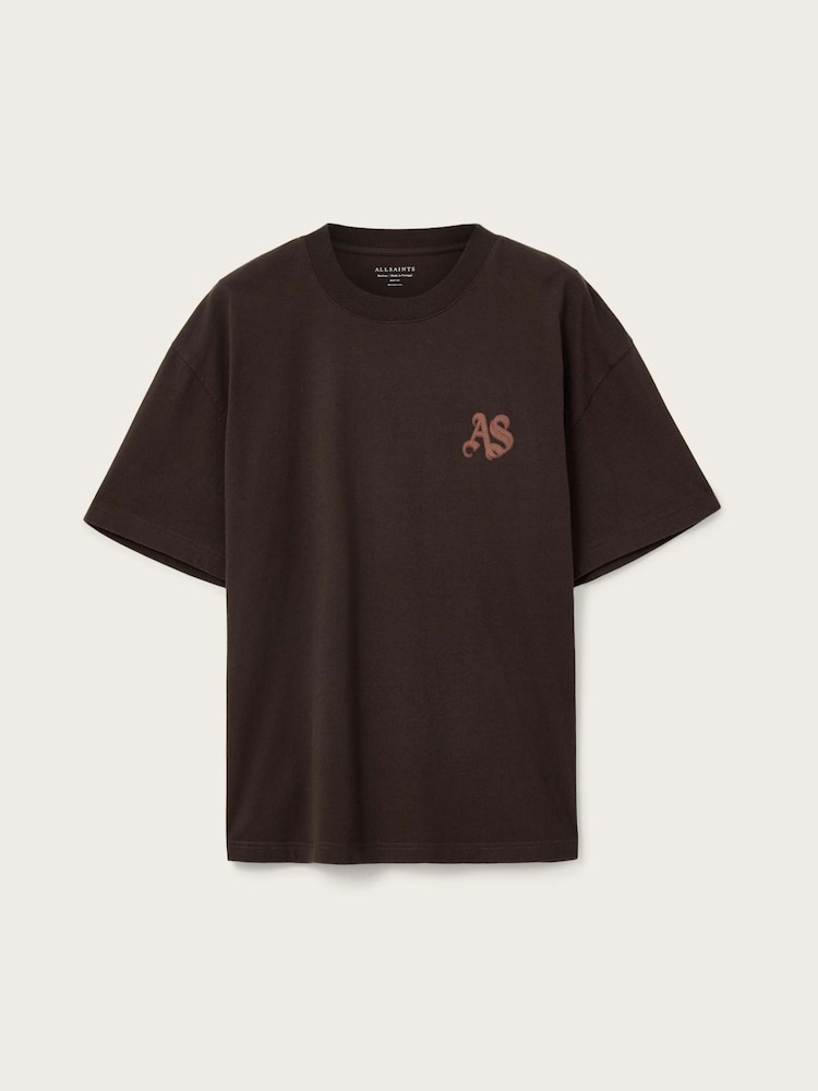 AllSaints Brown Icon Short Sleeve Crew Neck T-Shirt - Image 6 of 6
