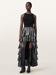 AllSaints Grey Cavarly Maxi Skirt - Image 2 of 7