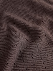 Chocolate Brown Thermal Maximum Warmth Cosy Pointelle Long Sleeved Top - Image 7 of 7