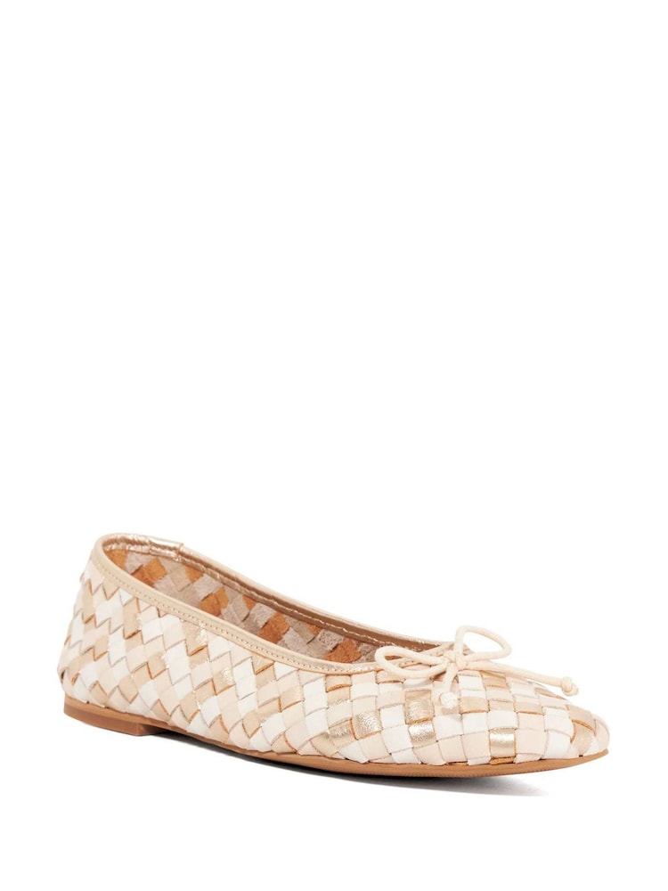 Dune London Off White Heat Woven Ballerina Shoes - Image 1 of 5