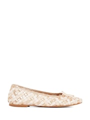 Dune London Off White Heat Woven Ballerina Shoes - Image 2 of 5
