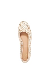 Dune London Off White Heat Woven Ballerina Shoes - Image 4 of 5