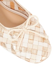 Dune London Off White Heat Woven Ballerina Shoes - Image 5 of 5