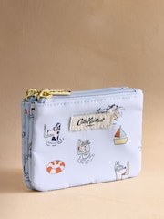 Cath Kidston Blue Stanley Dog Print Double Zip Purse Bag - Image 1 of 3