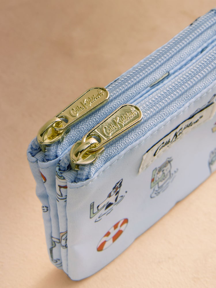 Cath Kidston Blue Stanley Dog Print Double Zip Purse Bag - Image 2 of 3
