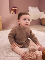 Brown Scallop Knitted Baby Cardigan (0mths-2yrs) - Image 1 of 11