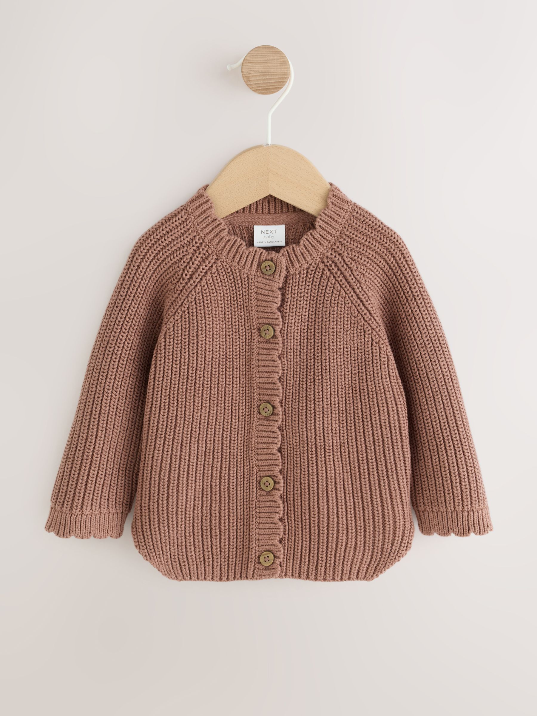 Fire Placket Buy Brown Scallop Knitted Baby Cardigan (0mths-2yrs) from Next Lebanon