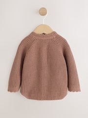 Brown Scallop Knitted Baby Cardigan (0mths-2yrs) - Image 5 of 11