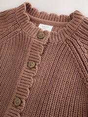 Brown Scallop Knitted Baby Cardigan (0mths-2yrs) - Image 7 of 11