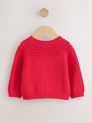 Red Heart Crochet Pocket Heart Pocket Button Through Baby Cardigan (0mths-2yrs) - Image 3 of 7
