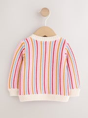 Multicolour Bright Stripe - Cárdigan de punto para bebé (0 meses a 2 años) - Imagen 2 de 4