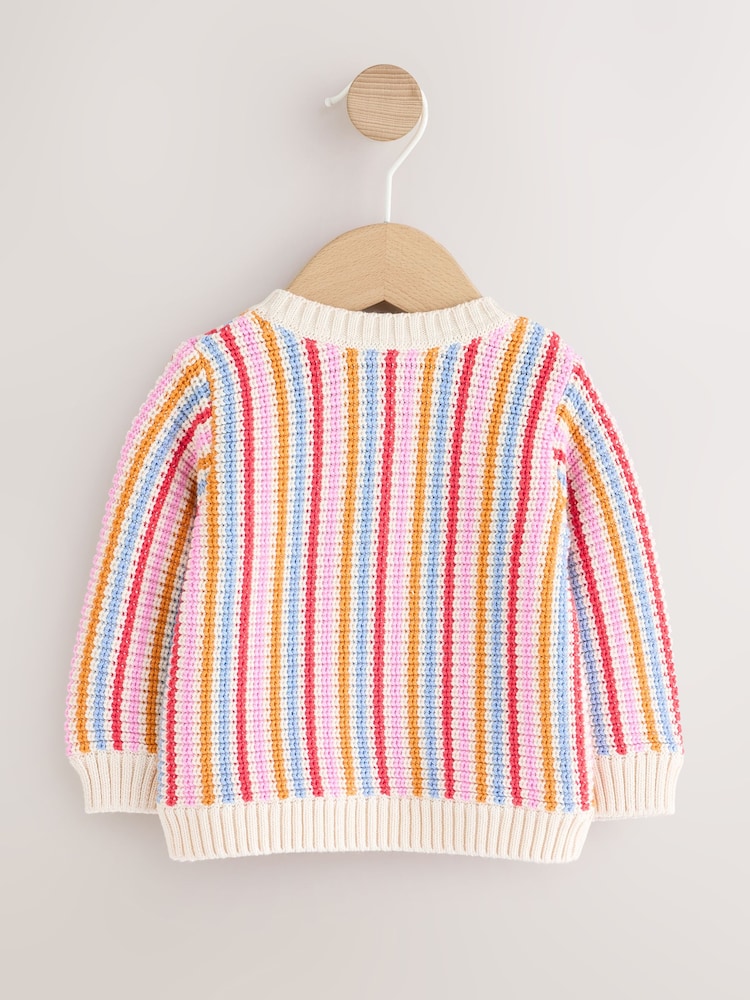 Multicolour Bright Stripe - Cárdigan de punto para bebé (0 meses a 2 años) - Imagen 2 de 4 Multicolour Bright Stripe - Cárdigan de punto para bebé (0 meses a 2 años) - Imagen 2 de 4