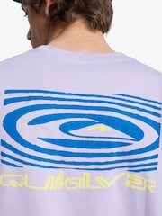 Quiksilver Purple Ripples Backprint Graphic Short Sleeve Logo T-Shirt - Image 6 of 8