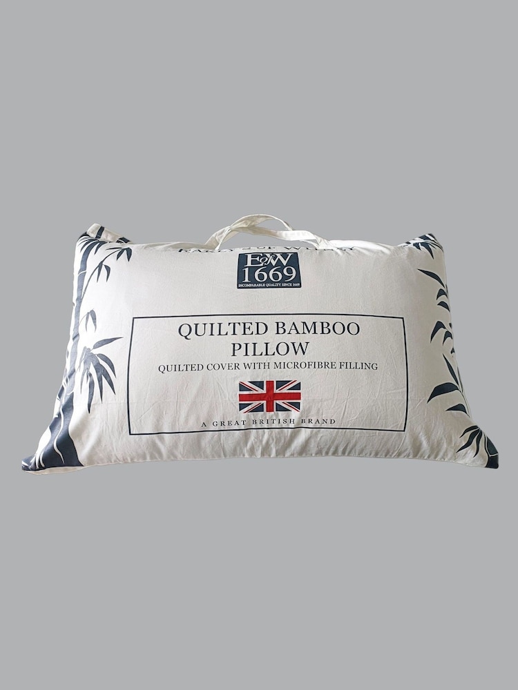 Early's of Witney Deep Quilted Bamboo White Pillow - Image 1 of 1 Early's of Witney Deep Quilted Bamboo White Pillow - Image 1 of 1