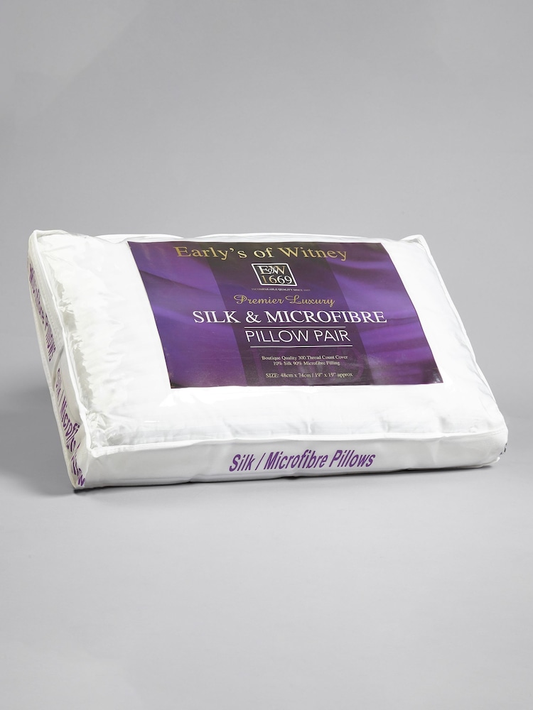 Early's of Witney Set of 2 100% Cotton Sateen Stripe Mulberry Silk Filled Pillows - Image 3 of 3 Early's of Witney Set of 2 100% Cotton Sateen Stripe Mulberry Silk Filled Pillows - Image 3 of 3