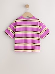 Pink/Purple Stripe T-Shirts 3 Pack (3mths-7yrs) - Image 3 of 7