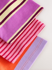 Pink/Purple Stripe T-Shirts 3 Pack (3mths-7yrs) - Image 7 of 7