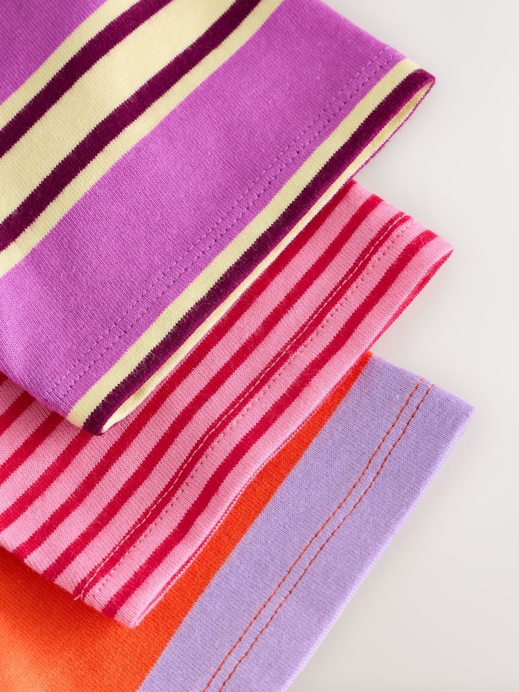 Pink/Purple Stripe T-Shirts 3 Pack (3mths-7yrs) - Image 7 of 7 Pink/Purple Stripe T-Shirts 3 Pack (3mths-7yrs) - Image 7 of 7