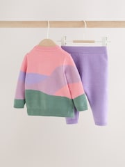 Pink Hamish Character Knitted Scene Jumper and Leggings Baby Set (0mths-2yrs) - Image 4 of 15