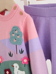 Pink Hamish Character Knitted Scene Jumper and Leggings Baby Set (0mths-2yrs) - Image 7 of 15