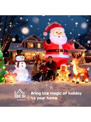 Homcom Red/Green 5.5ft Inflatable Santa Claus Riding Motorcycle Christmas Decoration - Image 3 of 6