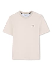 BOSS Cream Logo Short Sleeve T-Shirt - Image 1 of 3