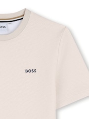 BOSS Cream Logo Short Sleeve T-Shirt - Image 3 of 3