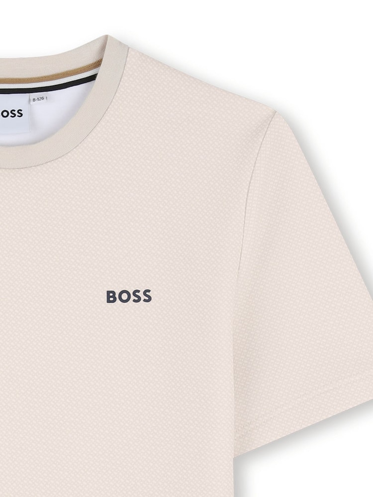 BOSS Cream Logo Short Sleeve T-Shirt - Image 3 of 3 BOSS Cream Logo Short Sleeve T-Shirt - Image 3 of 3