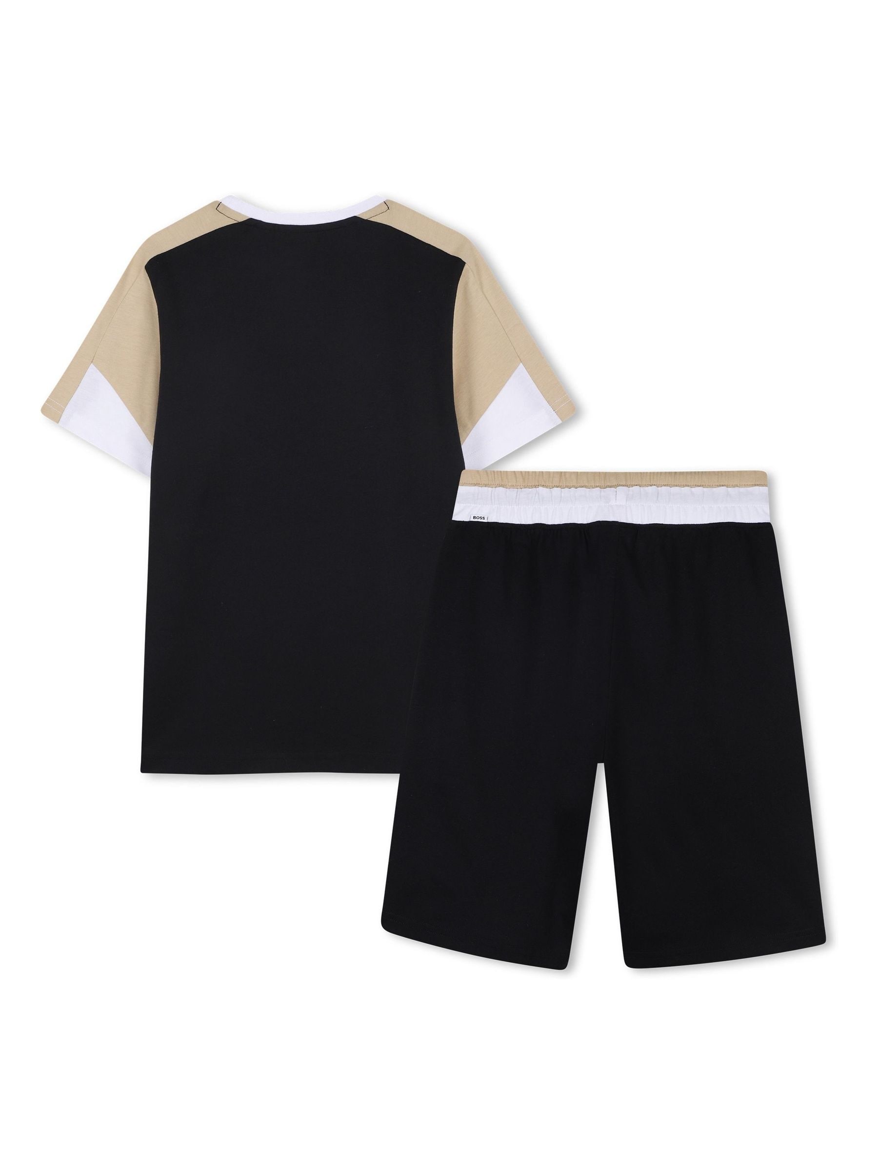 Comprar Preto - Conjunto de camiseta de manga curta e bermuda com