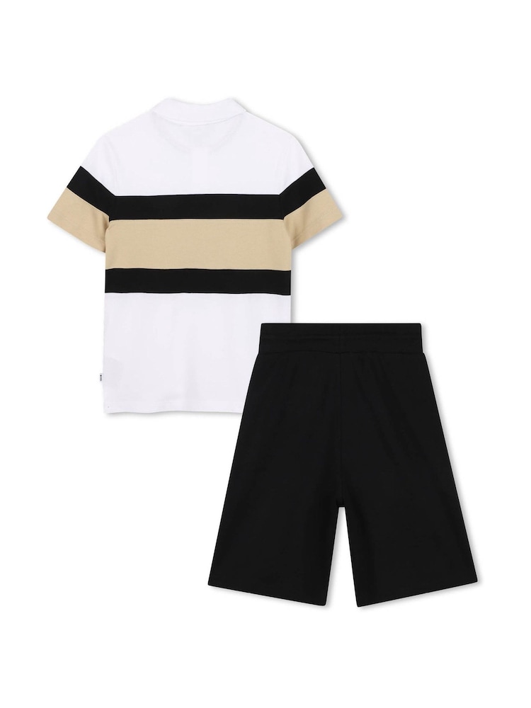 BOSS White Logo Polo Shirt and Bermuda Shorts Set - Image 2 of 8 BOSS White Logo Polo Shirt and Bermuda Shorts Set - Image 2 of 8