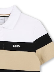 BOSS White Logo Polo Shirt and Bermuda Shorts Set - Image 7 of 8